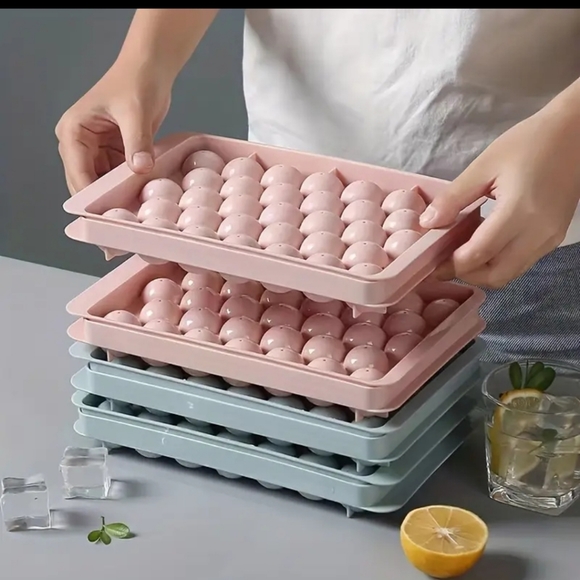 2 Pack Ice Cube Tray, Round Ice Trays for Freezer  Circle Ice Mold - Picture 3 of 7